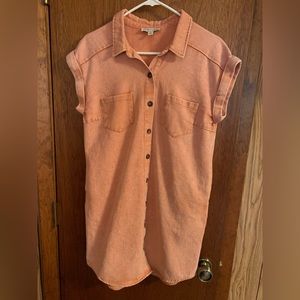 Denim button up dress